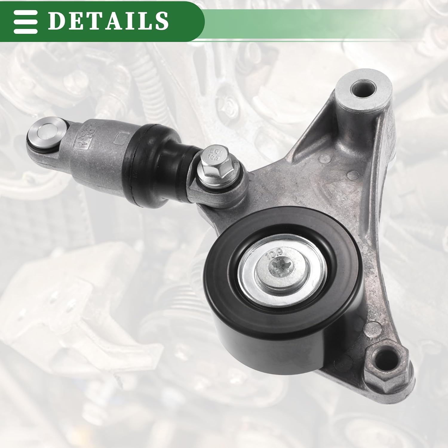 Motoforti Engine Belt Tensioner Pulley Assembly, Accessory Drive Belt Tensioner, for Toyota Camry 2002-2006 for Toyota Highlander 2001-2007, Metal, No.1662028011/166200W110, Silver Tone