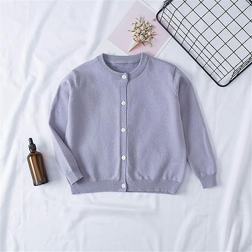 Miniatura 2 de Comigeewa Chaqueta de punto con botones para niñas, abrigos pequeños, frente abierto, chaquetas sólidas, prendas de vestir abrigo de abrigo,