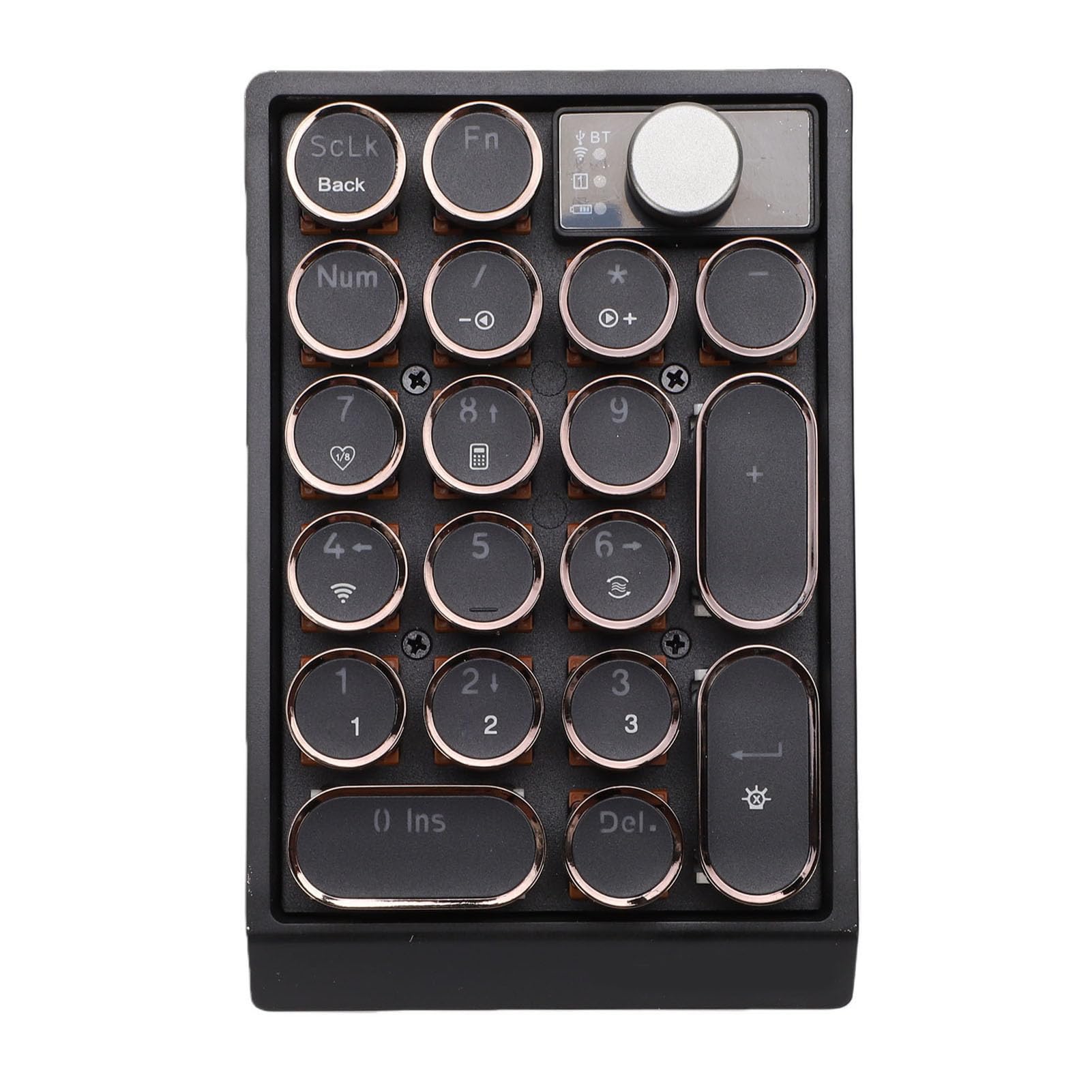Elprico Tastierino Numerico Meccanico, Tastierino Numerico Sostituibile a Caldo a 19 Tasti con Retroilluminazione RGB, Esterno Ricaricabile Bluetooth/2,4 GHz/USB-C