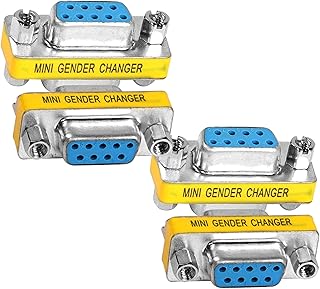 MEIRIYFA DB9 Gender Changer D-SUB 9 Pin RS-232 Connector Serial Port Cable Coupler Adapter for Serial Applications-4Pcs (Female to Female)