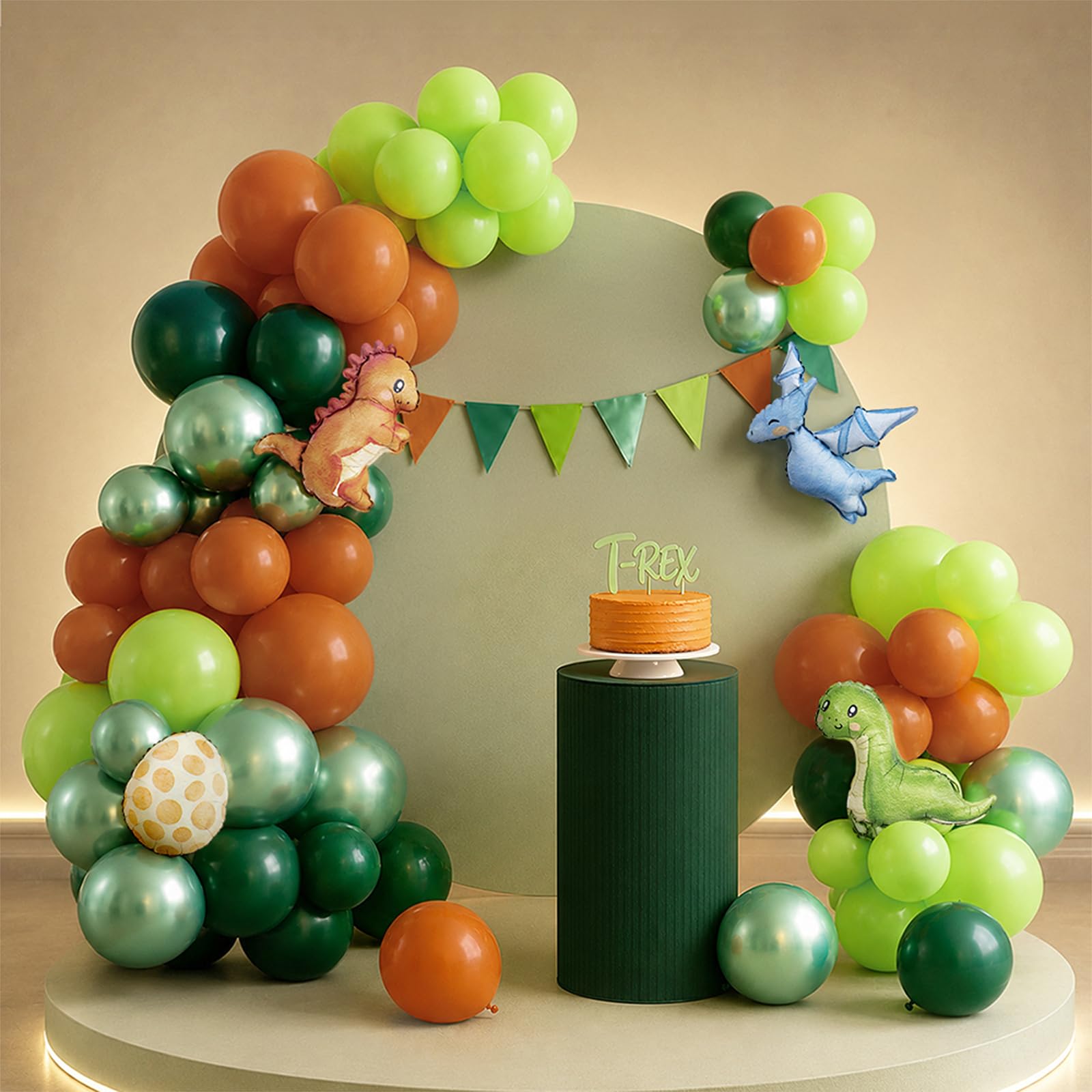 Dinosaur Birthday Party Decorations, Dinosaur Foil Balloons Arch Kit Dinosaur Themed Birthday Decoration for Boys(Green)