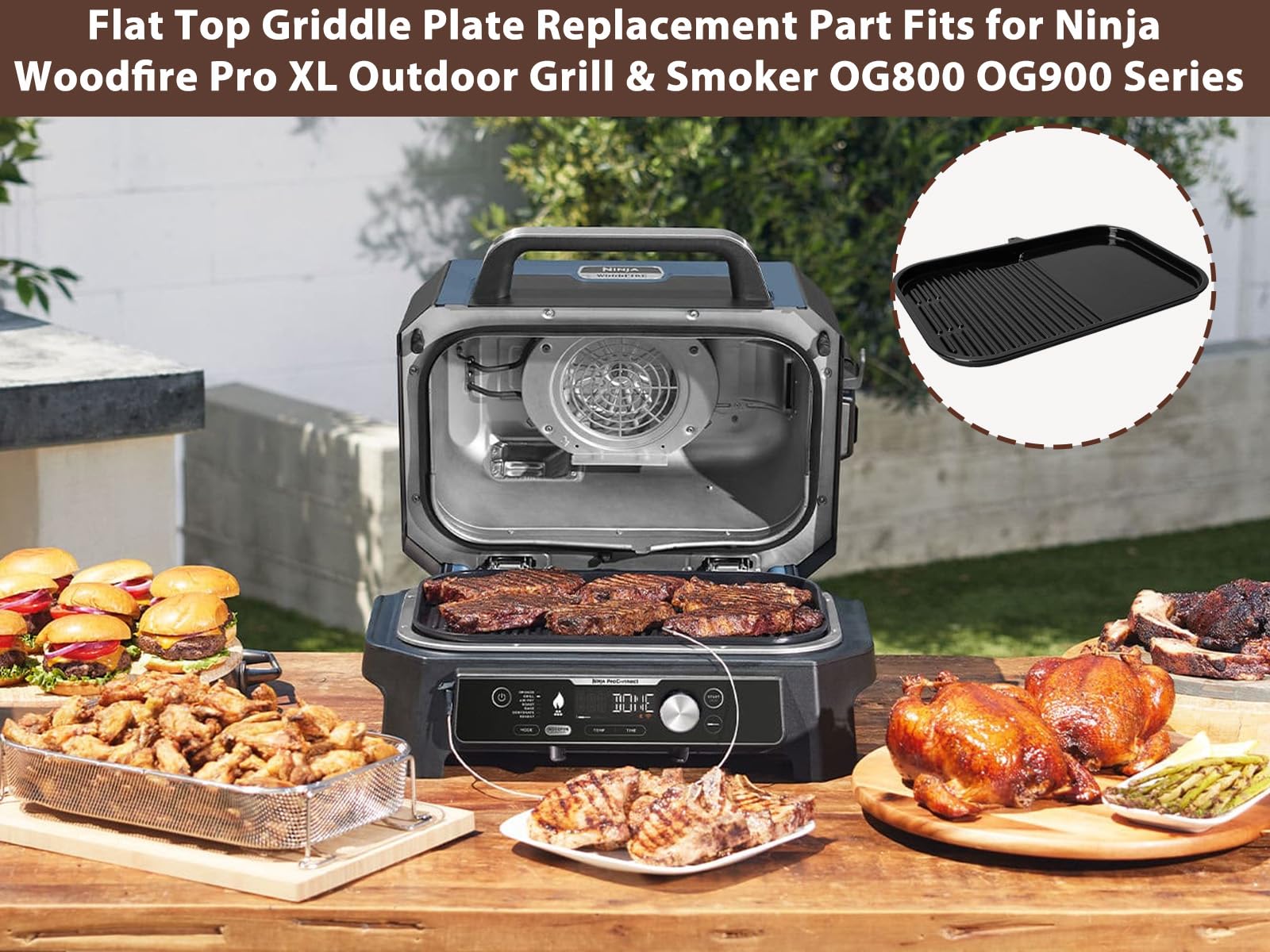 Amazon.com: Non-Stick Griddle Plate for Ninja Woodfire XSKGRDLXL