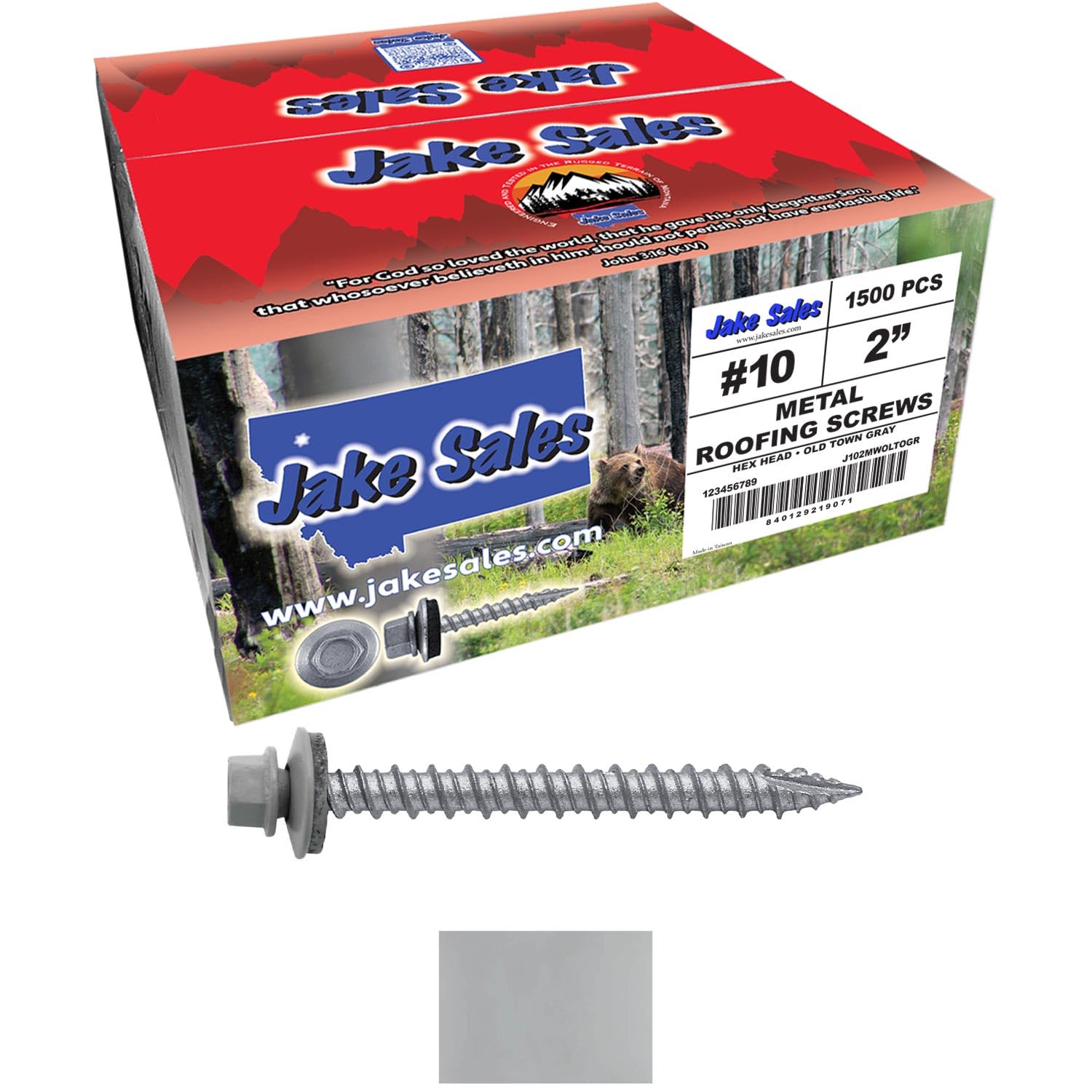 Charcoal Metal Roofing Screws - 10 Pack -19