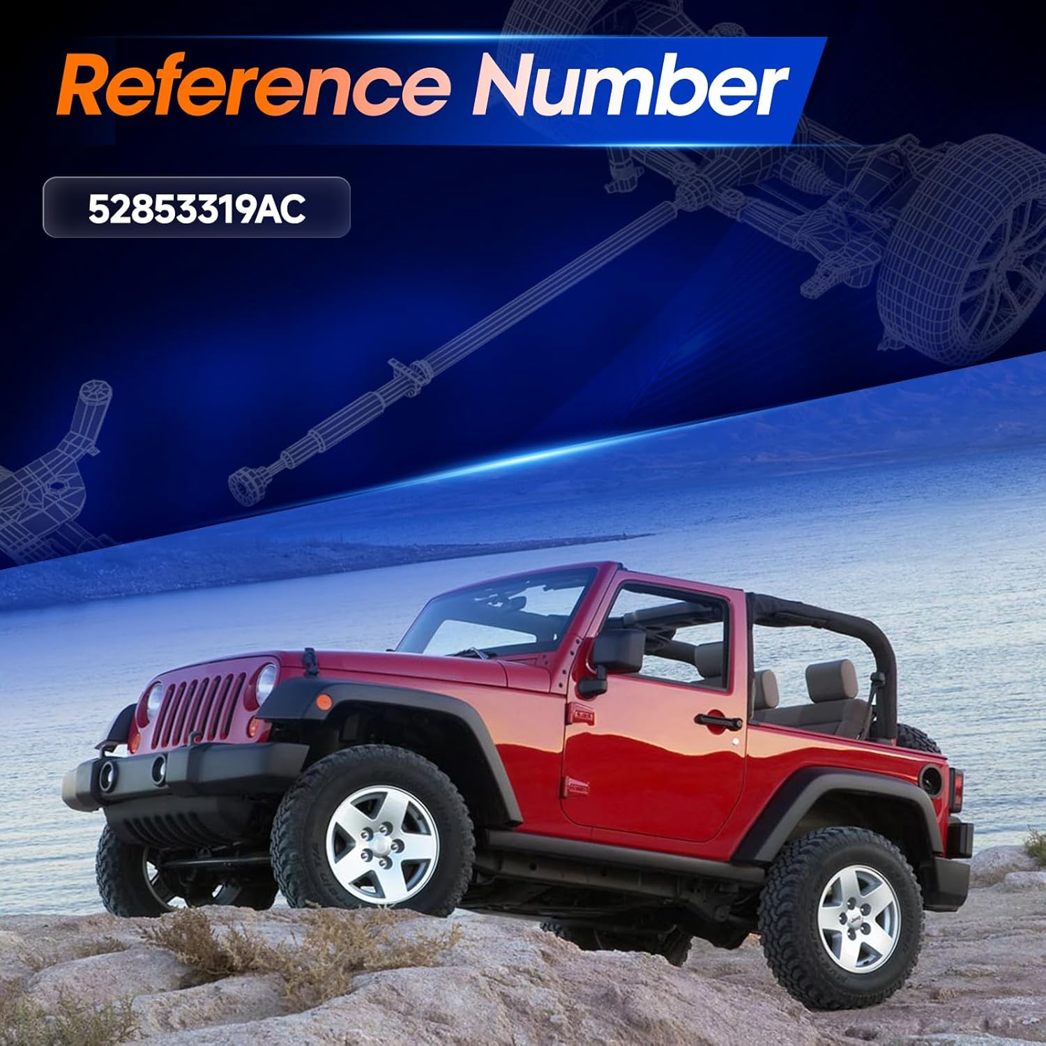 52853319AC Front Drive Shaft Prop DriveShaft Assembly Fit for 2007-2017 Jeep Wrangler JK 3.6L/3.8L