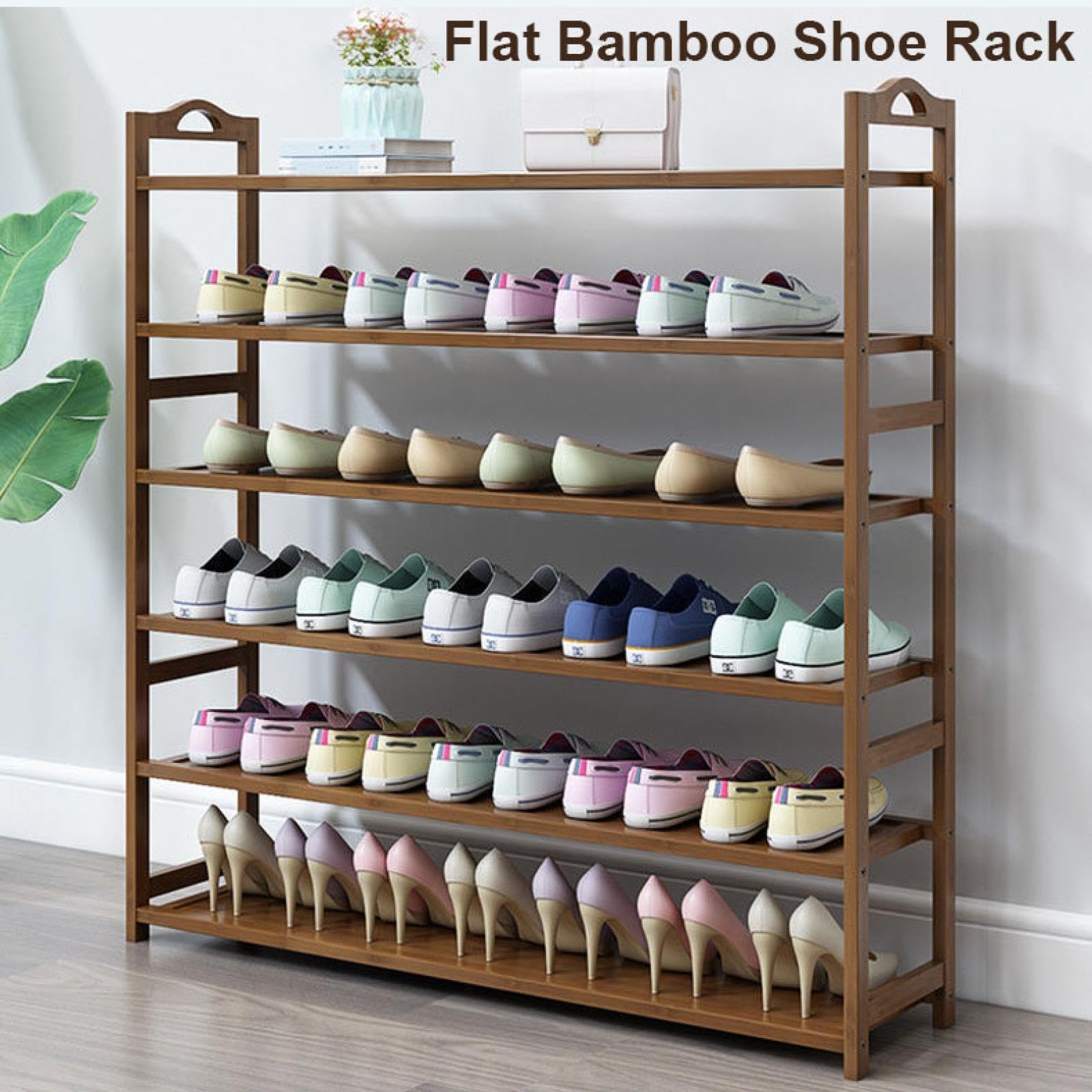 Scarpiera in bambù Aperta, in Legno, per Ingresso, con Design salvaspazio, Perfetta per riporre Le Scarpe in casa. Elegante scarpiera per Ingresso e Armadio.