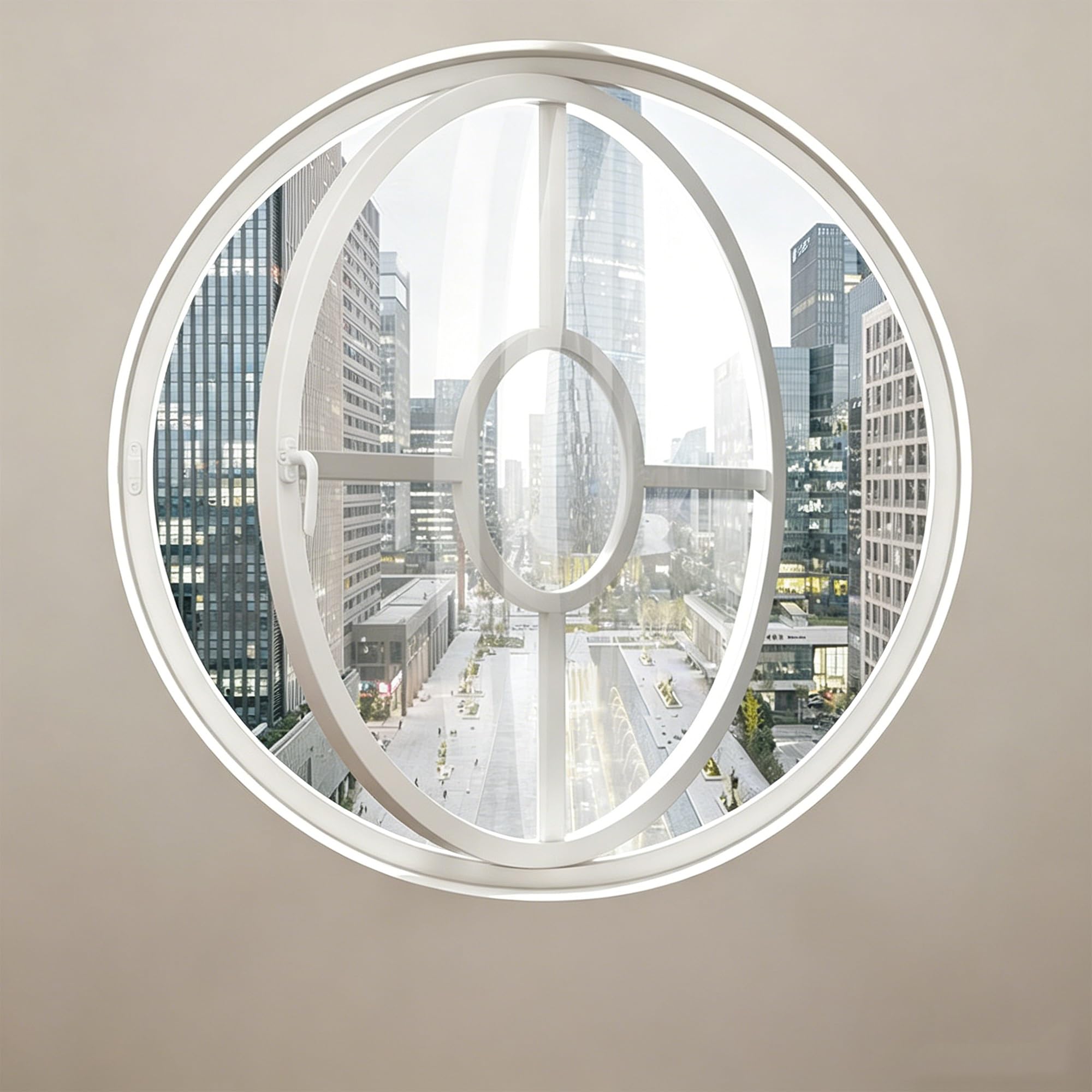 Ventana con rotación de 360 grados y vidrio templado para aireación total en muros