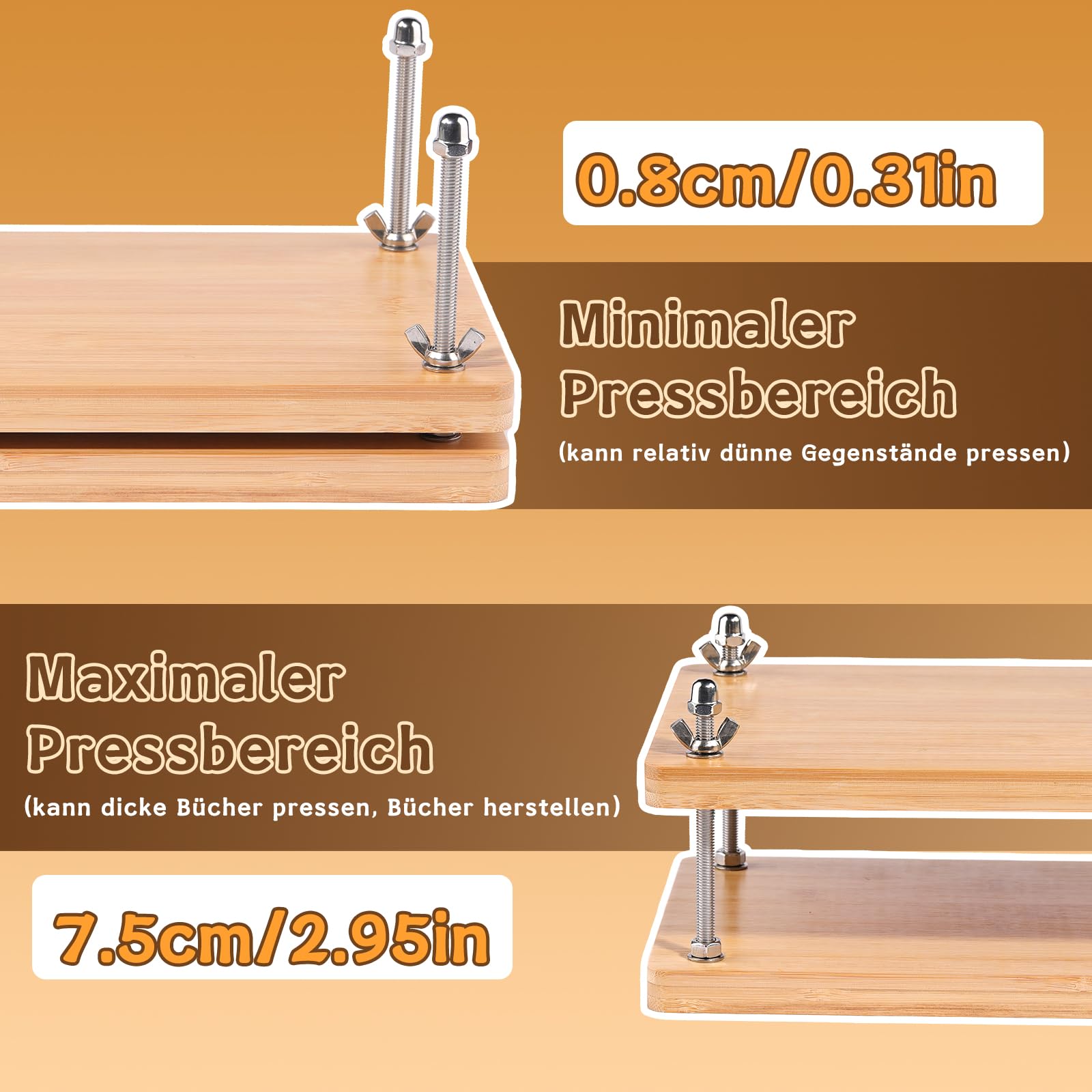 Kit Rilegatura Libri Wankon - Pressa In Legno, Punteruolo, Fili, Per Fai Da Te E Riparazioni - Foto 4