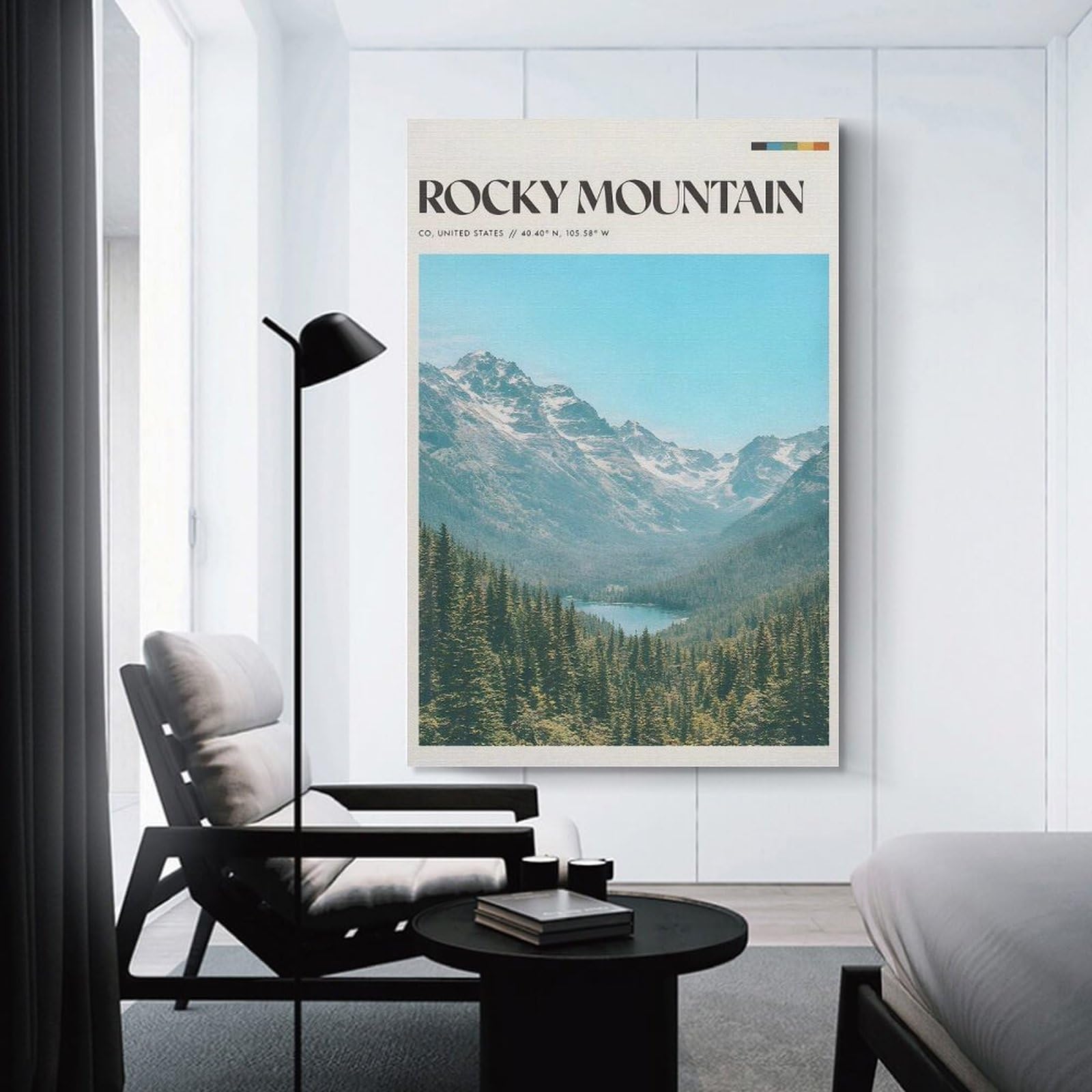 Junmoney Unframe-Style-13 Rocky Mountain National Park Canvas Wall Decor 24X36inch(60X90cm), For Lounge, Study, Hallway Or Flat Walls, Canvas Wall Art That Fits Changing Layouts