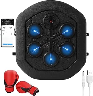 Music Boxing Machine Wall Target with boxing gloves, Boxing Reaction Target Musical Boxing Machine, Music Boxing Target, Training Hand Eye Reaction And Coordination Boxing Equipment for Kids Adults