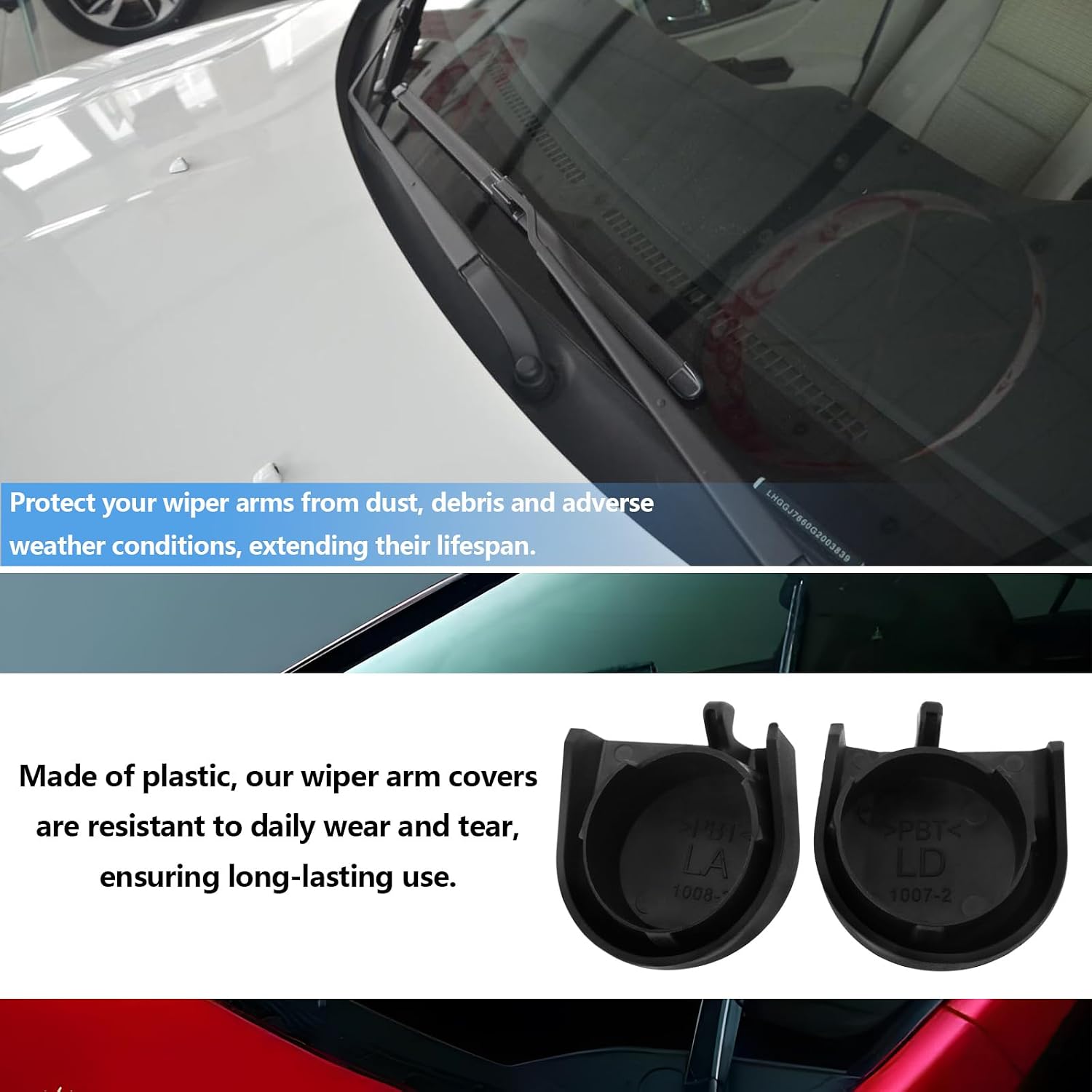 Pair of Car Wiper Arm Cover Replacement Part 76601-SNA-A01,76602-SNA-A01 Wiper Arm Nut Cap Cover Compatible with Honda Compatible with Civic 2006-2011