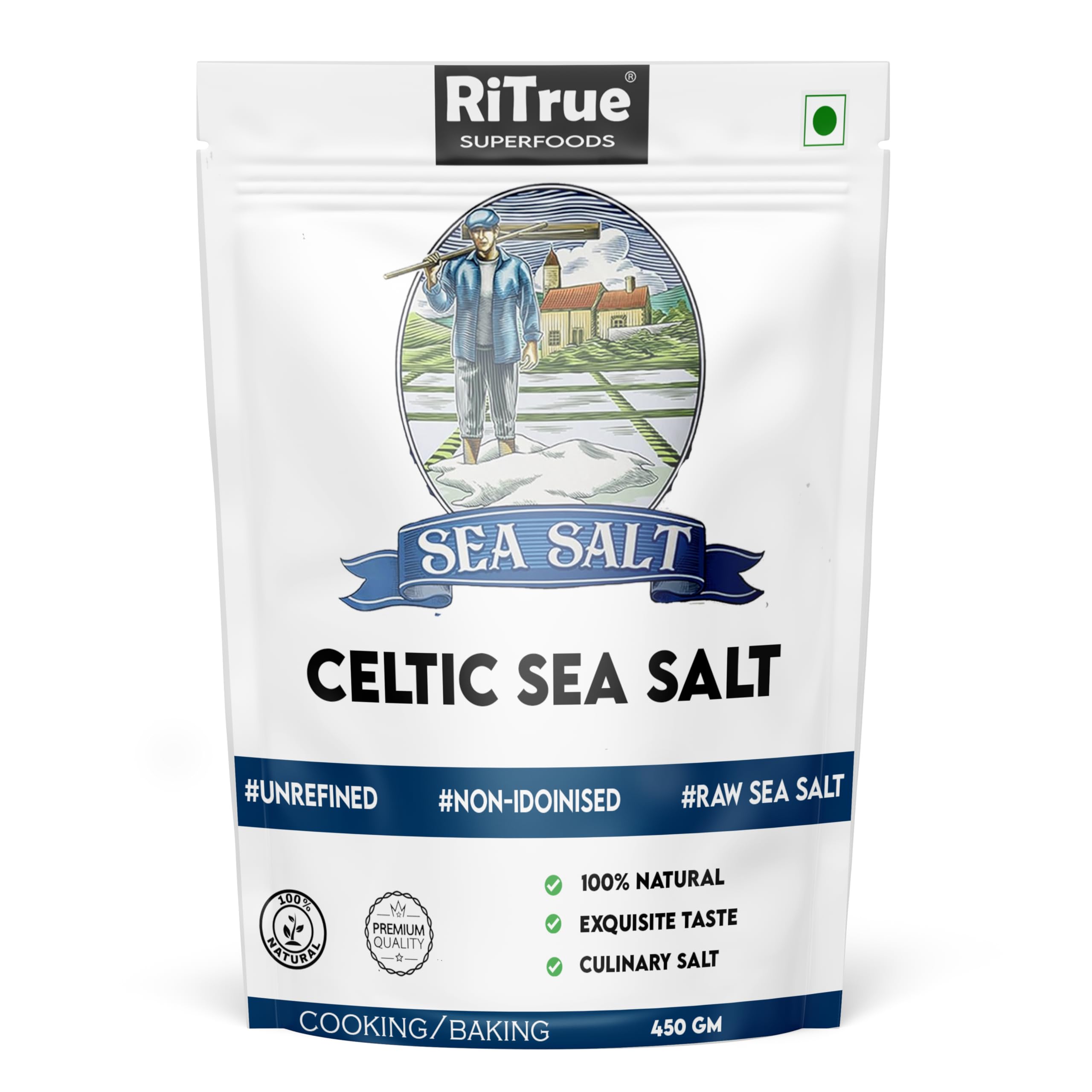 RiTrue® Celtic Sea Salt (Sel Gris) 32oz - 900g - Unrefined Sea Salt 100% Natural, Organic Hand Harvested coarse 82 Minerals Rich Sea Salt crystals (B0DDCXM68B) Amazon Price History, Amazon Price Tracker