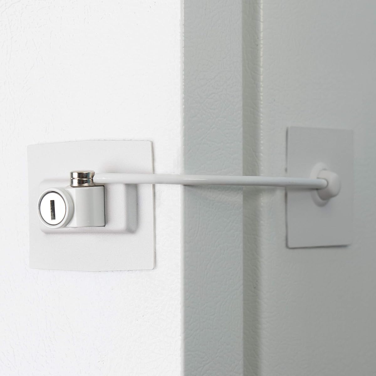 Premium Refrigerator Lock with Built-in Keyed Lock (White)