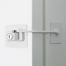 Premium Refrigerator Lock with Built-in Keyed Lock (White)