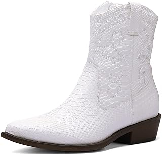 Sponsored Ad - mysoft Women's Fashion Western Cowboy Ankle Boots Cowgirl Low Heel Booties