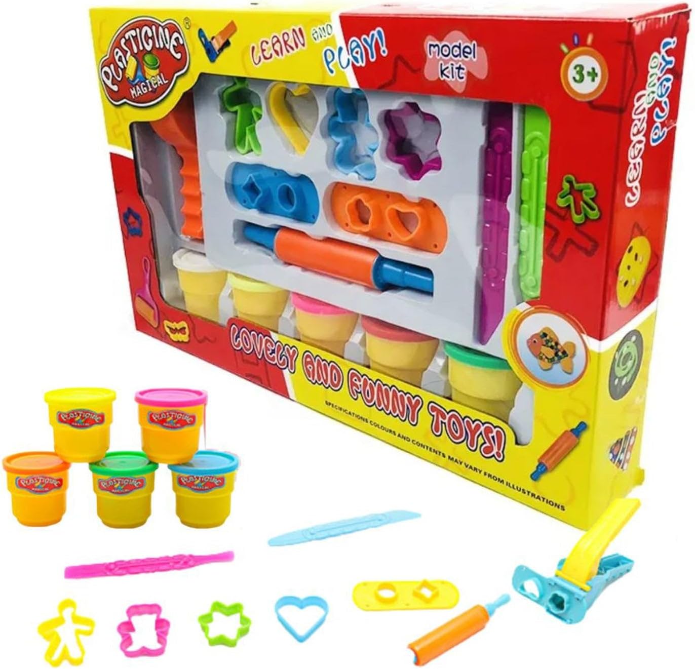 Fitto Clay Dough Kitchen Playset Ultimate Chef Play Set with Accessories and 5 Colorful Dough