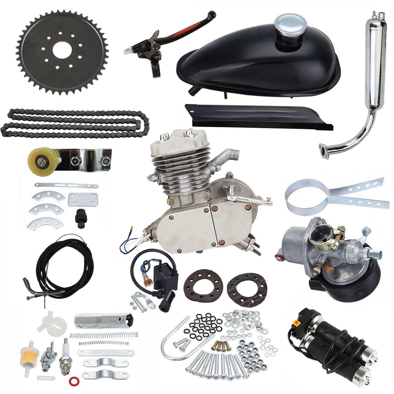 Buy HGC Complete Engine Kit W/Upgraded Chain Tension Black For 80cc 2