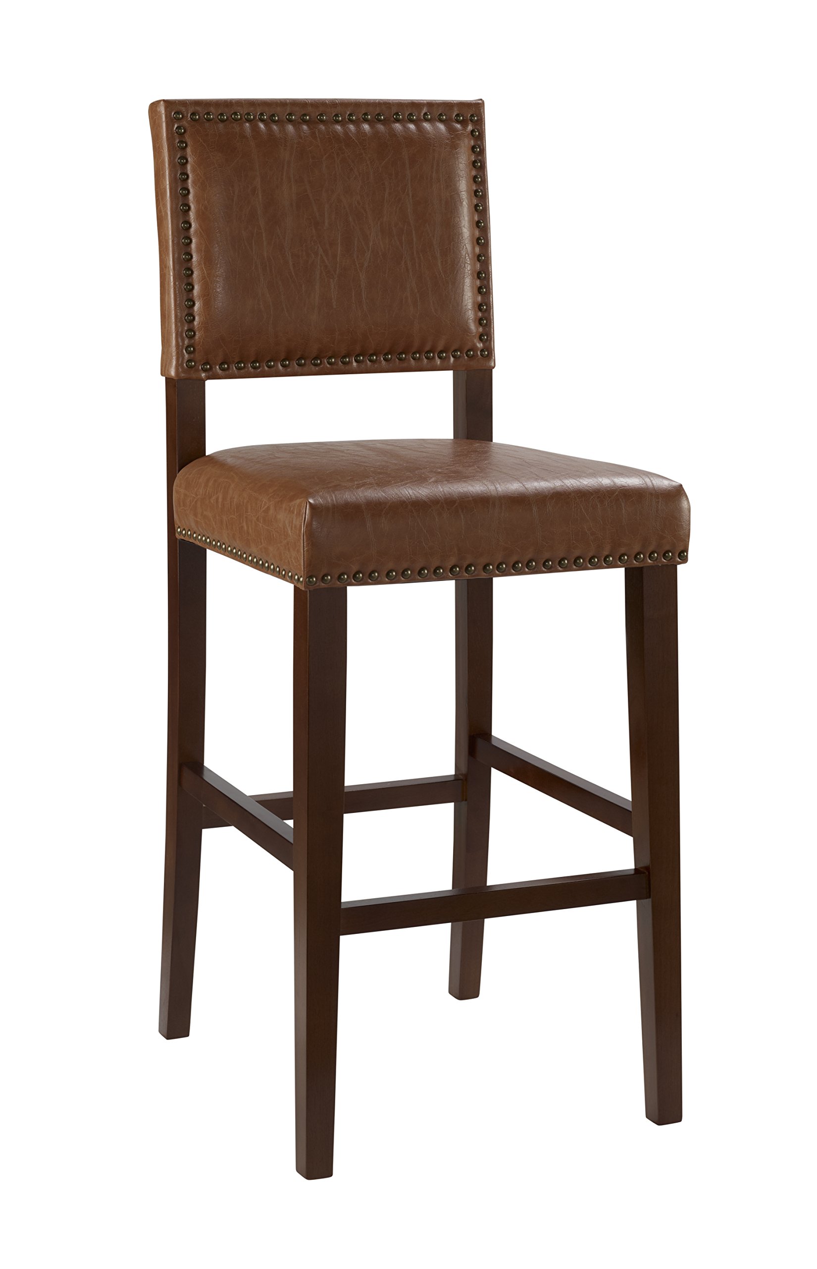 Linon Caramel Brook Bar Stool, 19"w x 22"d x 45.5"h, Brown