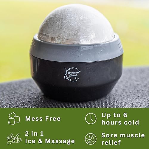 Miniatura 6 de Brookethorne Naturals Rodillo de bola de masaje Cryoglide - Masajeador de bolas de hielo de crioterapia para terapia de frío. Recuperación, punto de