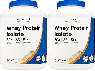 Nutricost Whey Protein Isolate (Unflavored) 5LBS (Pack of 2)