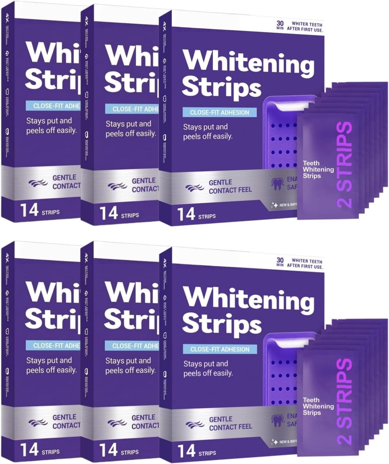 Strisce Di Sbiancamento Dentistico, Strisce Di Sbiancamento Denti Violette, Whitening Strips Professionale, Effettivo Sbiancamento Dentistico, Sicuro Per Lo Smaltato, Smaltire Macchie Caffè/Tè