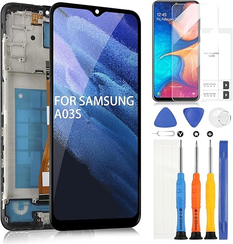 Pantalla LCD para Samsung Galaxy A03s A03s A03S con marco compatible con A03s A037U SM-A037U A037U A037U1 6.378 in versión táctil digitalizador