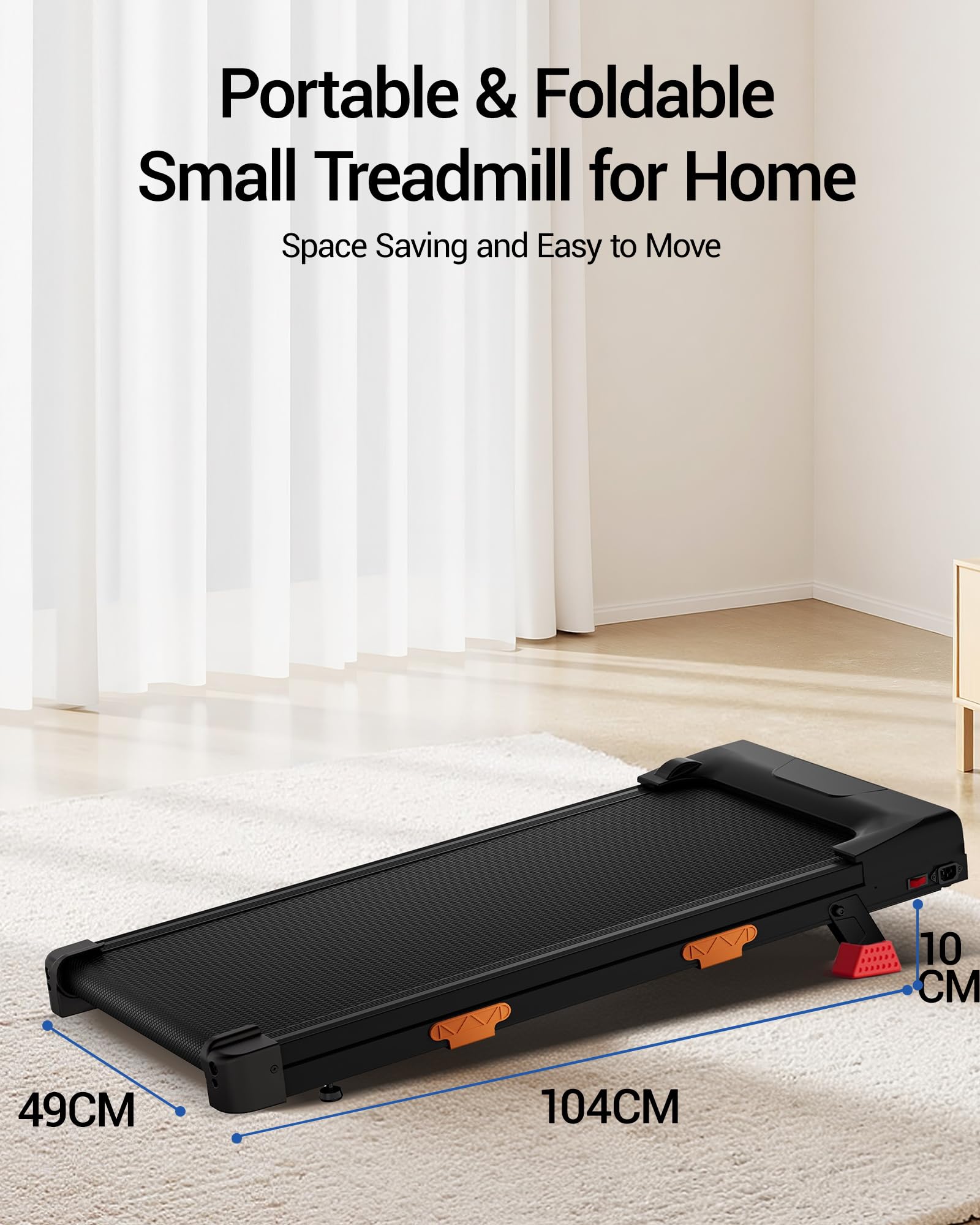 CURSOR Tapis Roulant con Inclinazione15%, Tapis Roulant Salvaspazio Elettrico 1-10KM/H, Walking Pad con Motore Silenzioso da 3,0 HP e Tripla Ammortizzazione, Max. Carico Massimo 136KG