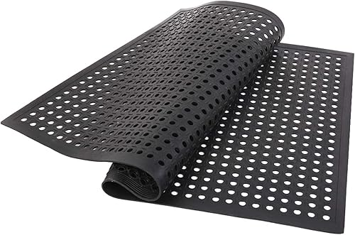 Miniatura 2 de Alfombrilla de drenaje de goma para exteriores, antifatiga, antideslizante, tapete de goma para restaurante, tapete de goma antideslizante de alta