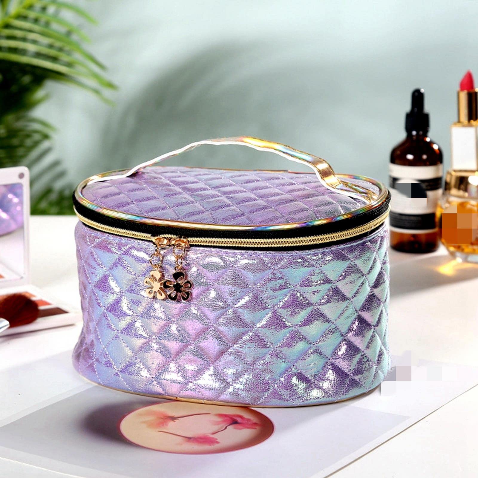 MOGSA Neceser de cosméticos para mujer, bolsa de almacenamiento de viaje, gran capacidad, bolsa de aseo