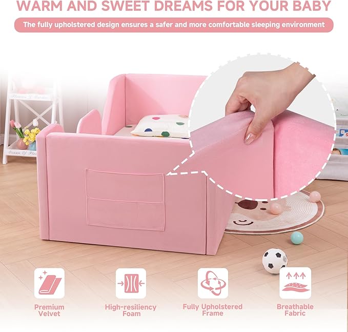 Cama Infantil Zumspiel con Barandillas y Bolsa de Almacenamiento miniatura 4