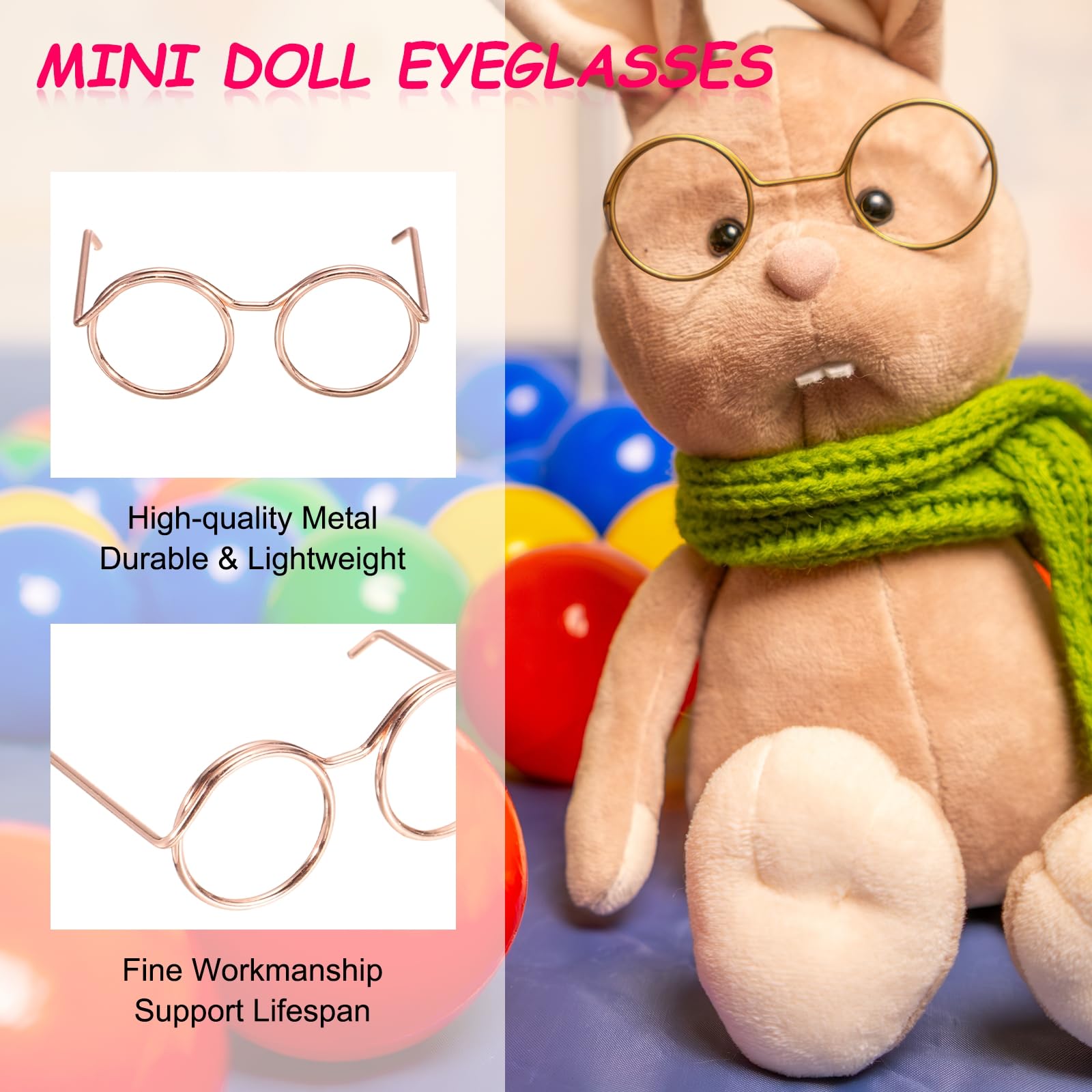 PATIKIL 1.38" Mini Doll Eyeglasses - Image 3