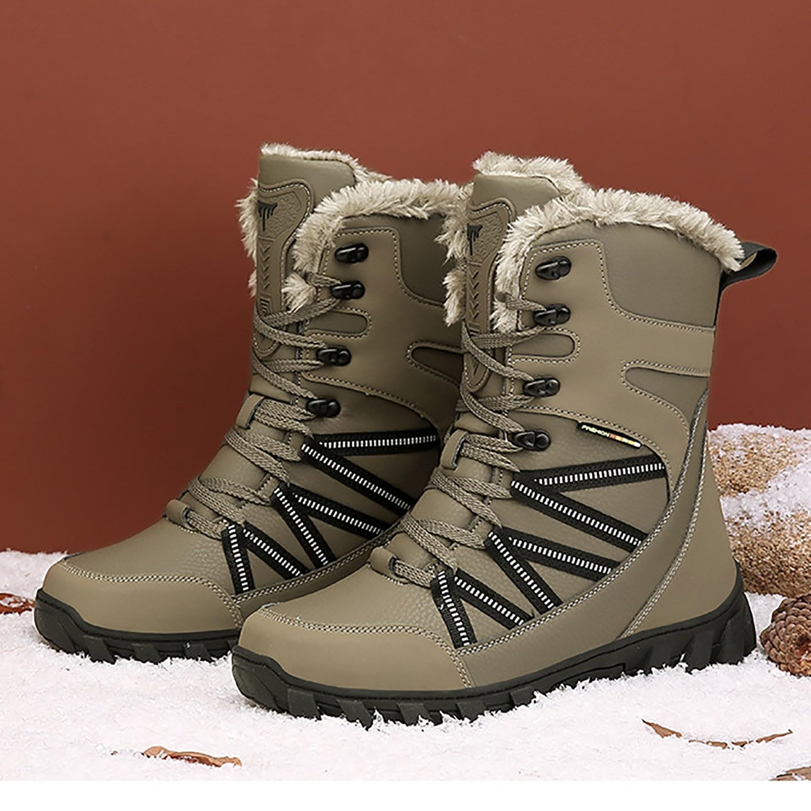 Botas de invierno para hombre, talla grande, para exteriores, para invierno, para nieve, desierto, de piel, tacón de bloque, para caminar por la ciudad fría, Chelsea, impermeables, antideslizantes