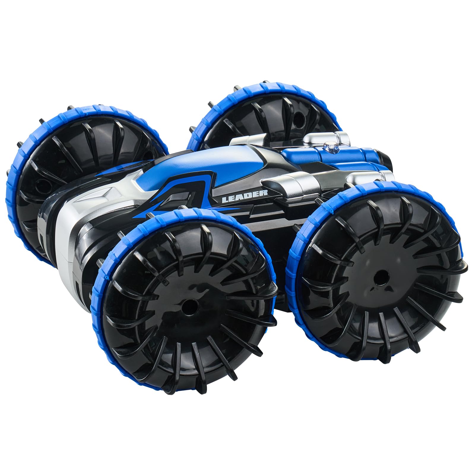 VEVOR Voiture télécommandée amphibie, 4WD étanche 2,4 GHz pour enfants, voiture télécommandée rotative à 360° avec 2 batteries, jouet tout-terrain, plage, piscine pour garçons et filles de 6 ans et