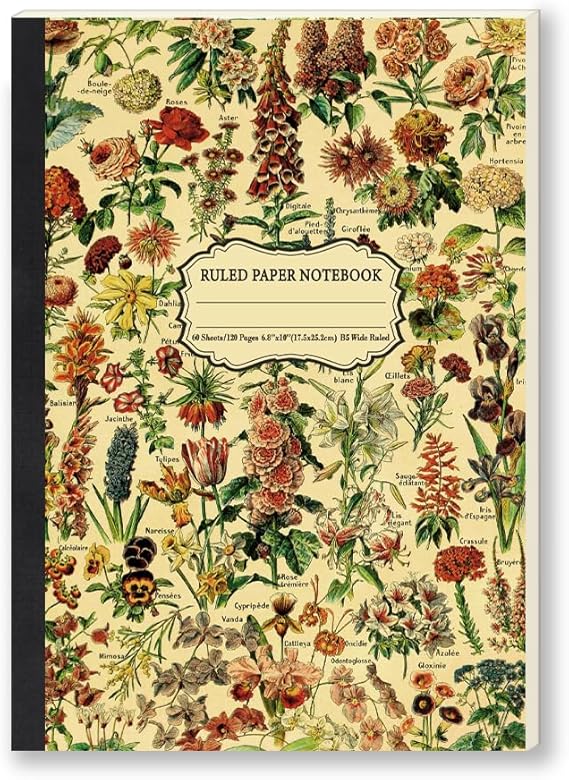 Mifuner B5 Lined Journal Notebook, 6.8x10In Wide Ruled