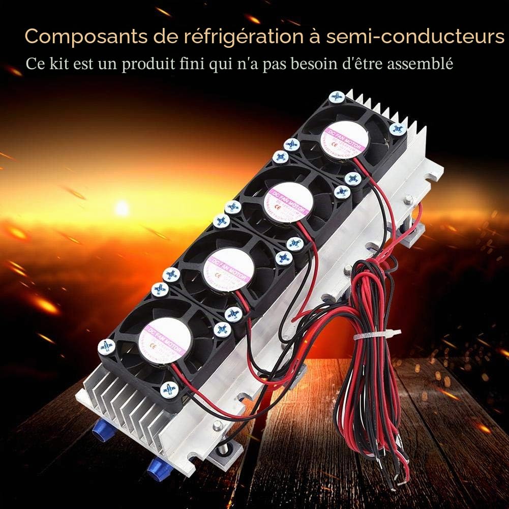 Kit de réfrigération à semi-conducteur de feuille de réfrigération 12V 4 puces TEC1-12706 refroidisseur thermoélectrique bricolage dispositif de refroidissement par Air de réfrigération