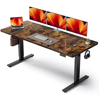 Electric Standing Desk Adjustable - 71x30 Inch Sit Stand Desk with 1 Inch Thick Tabletop, Double Beam Frame, 3 Memory Height Adjustment, Cable Management for Home Office - Amazon product rated Grade A