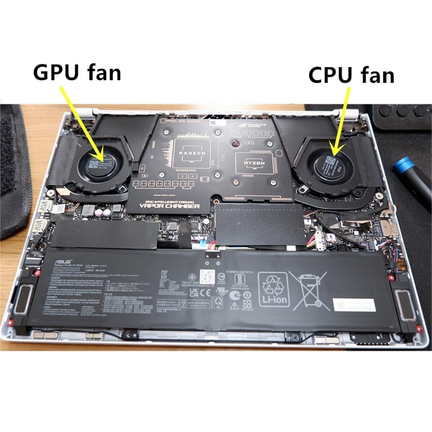 1pcs Laptop CPU GPU Cooling Fan for G14 2022 GA402R GA402RJ GA402RK 13NR09U0AP0901 13NR09U0AP1001(CPU Fan)