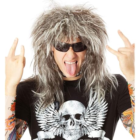 Rock & Roll Outrageous Big Hair 80s Wig Costume Set