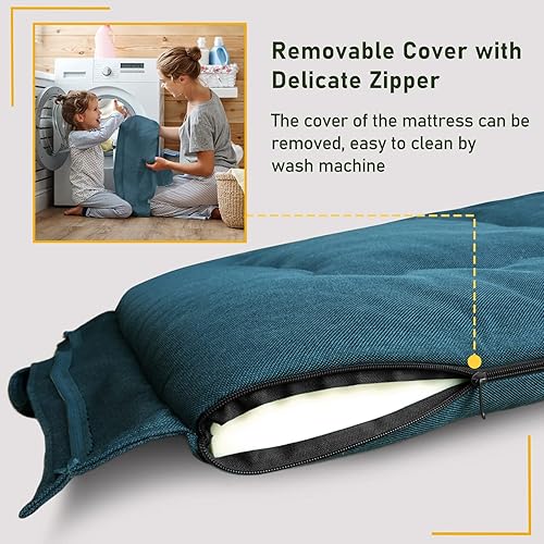 Miniatura 4 de MAXYOYO Colchón enrollable para dormir, colchón futón para exteriores e interiores, colchón portátil y plegable mejorado, colchón individual de