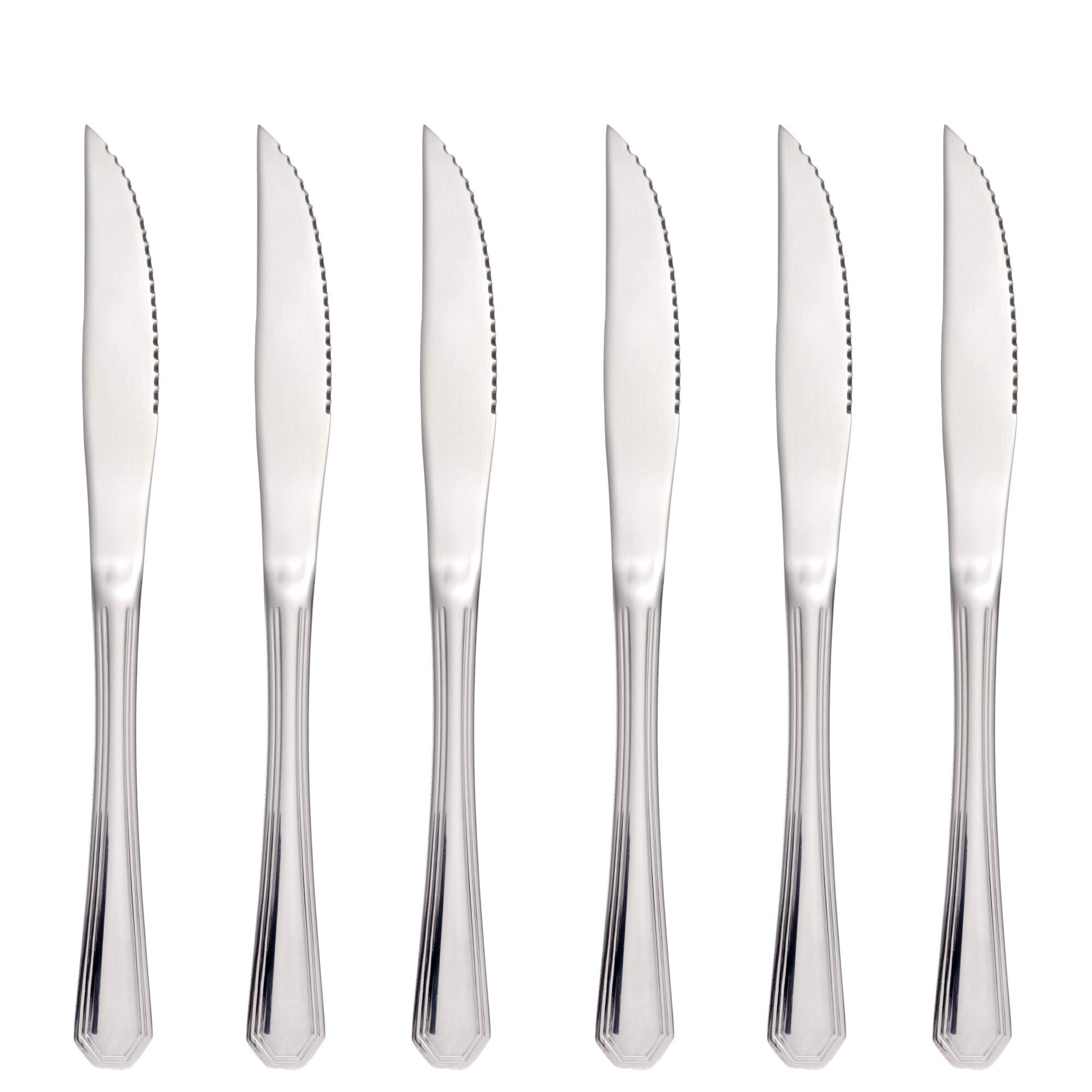 Steakmesser Set 6 Stück Edelstahl 22 Cms Steak Messer Sägemesser