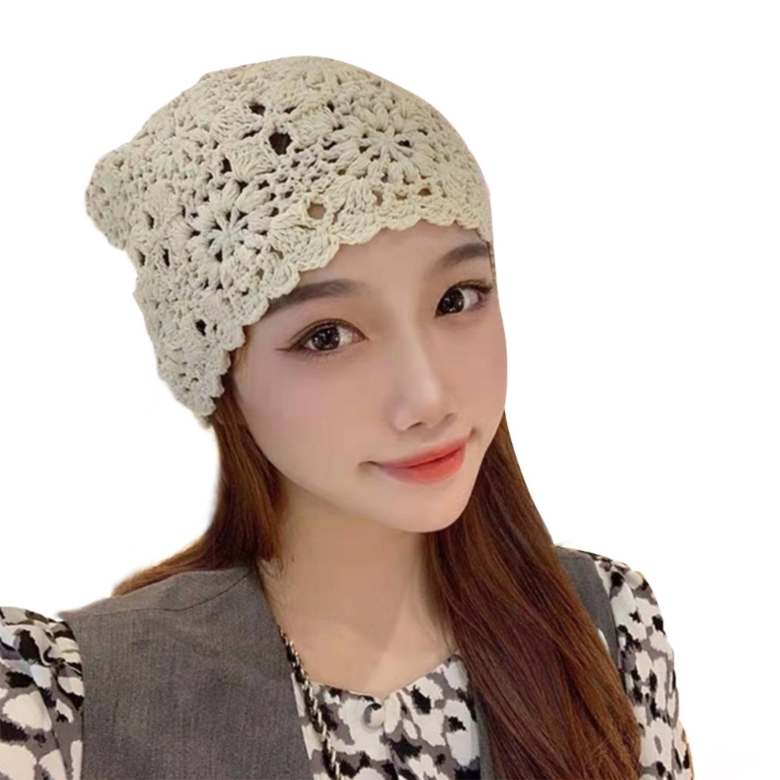 SiVaji Strickmützen Hüte Mützen Caps Beanie Frauen Baumwolle Häkeln Slouchy Mütze Handgemachte Weiche Stricken Leichte Hüte