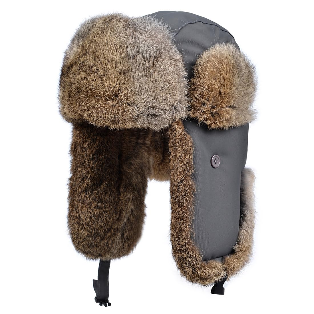 Harssidanzar Winter Hats Rabbit Fur Lined Warm Waterproof Hats for Men and Women CU606AUS