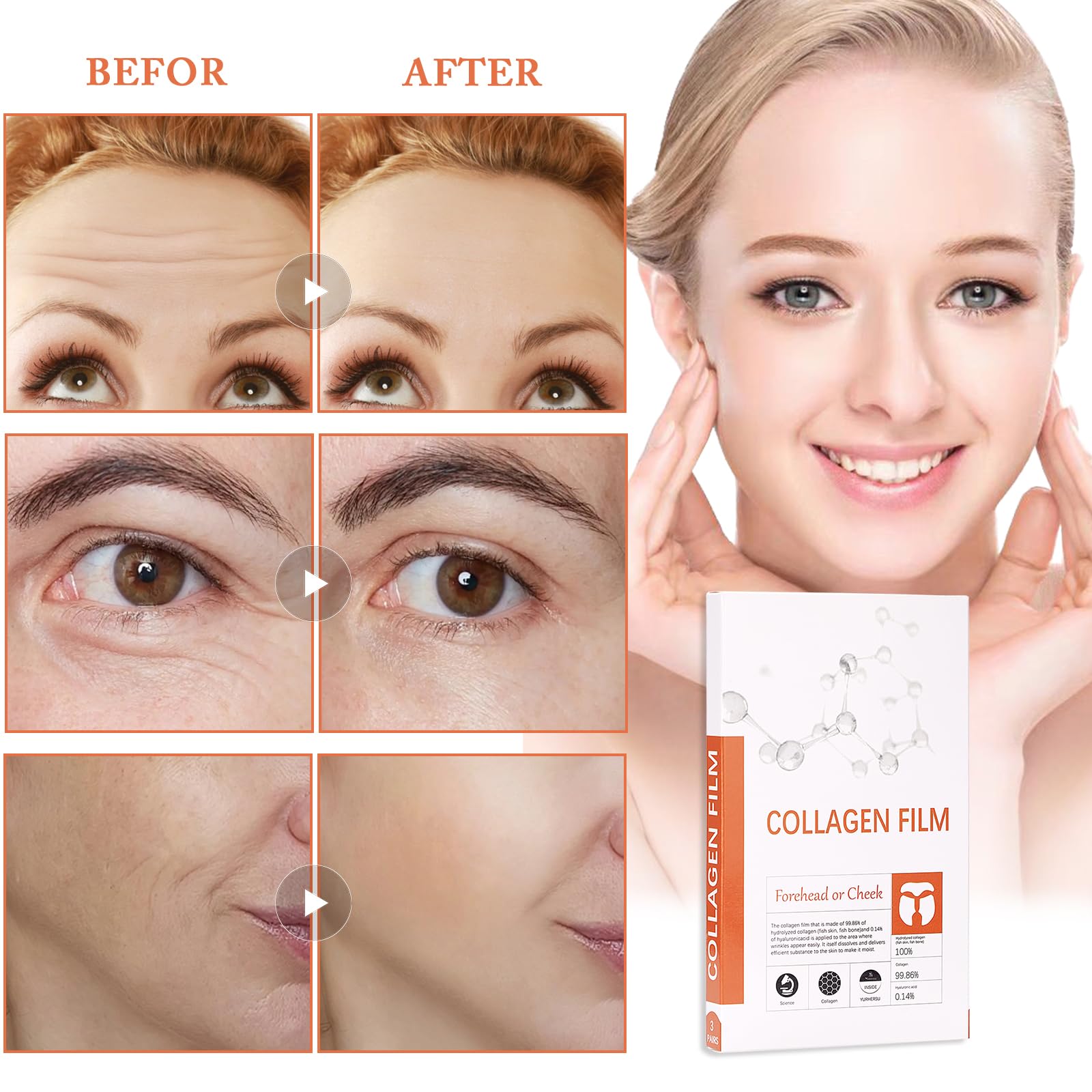 Pure Collagen Films, Collagen Mask, Highprime Collagen Film Face Mask, Korean Skincare, Face Lift Mask - Image 3