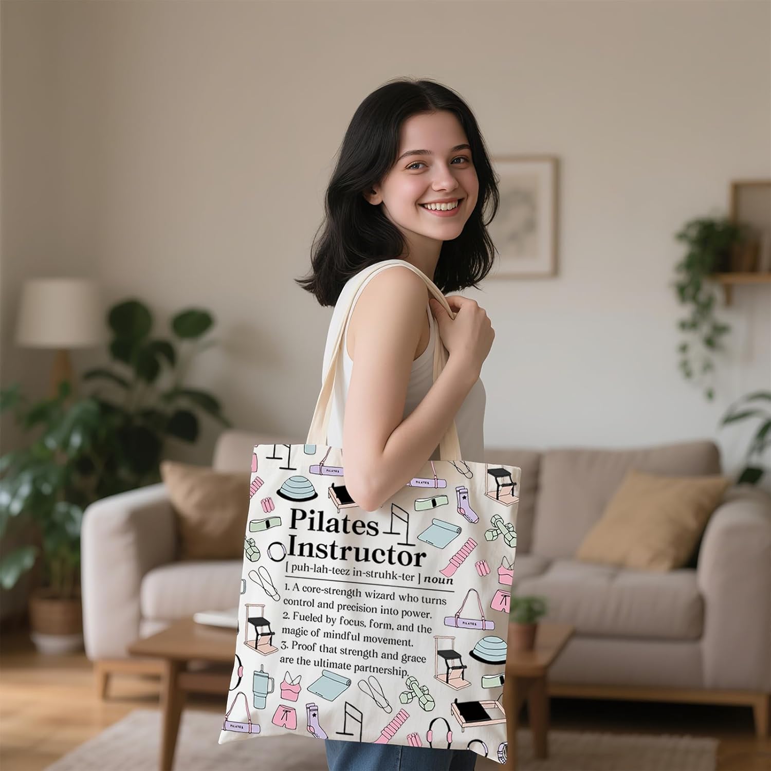 WCGXKO Pilates Instructor Tote Bag Pilates Teacher Appreciation Accessories Pilates Workout Gift - Image 2