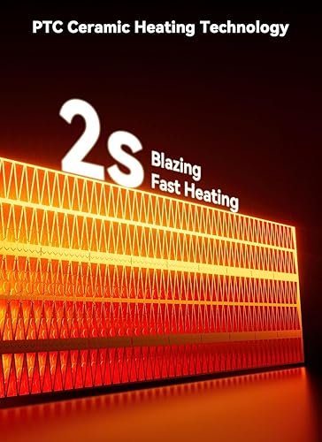 Miniatura 4 de Brightown Calentador de pared enchufable de 450 W, calentador de salida portátil con control remoto, pantalla LED transparente, calentadores de