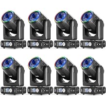 200W LED Moving Head DJ Light, 24 RGB LED Moving Head Light 15 GOBO 12 Colors, DMX512/RDM 16CH and Sound Activated Stage Light for DJ Party Wedding Club Church Live Show 8 Pack