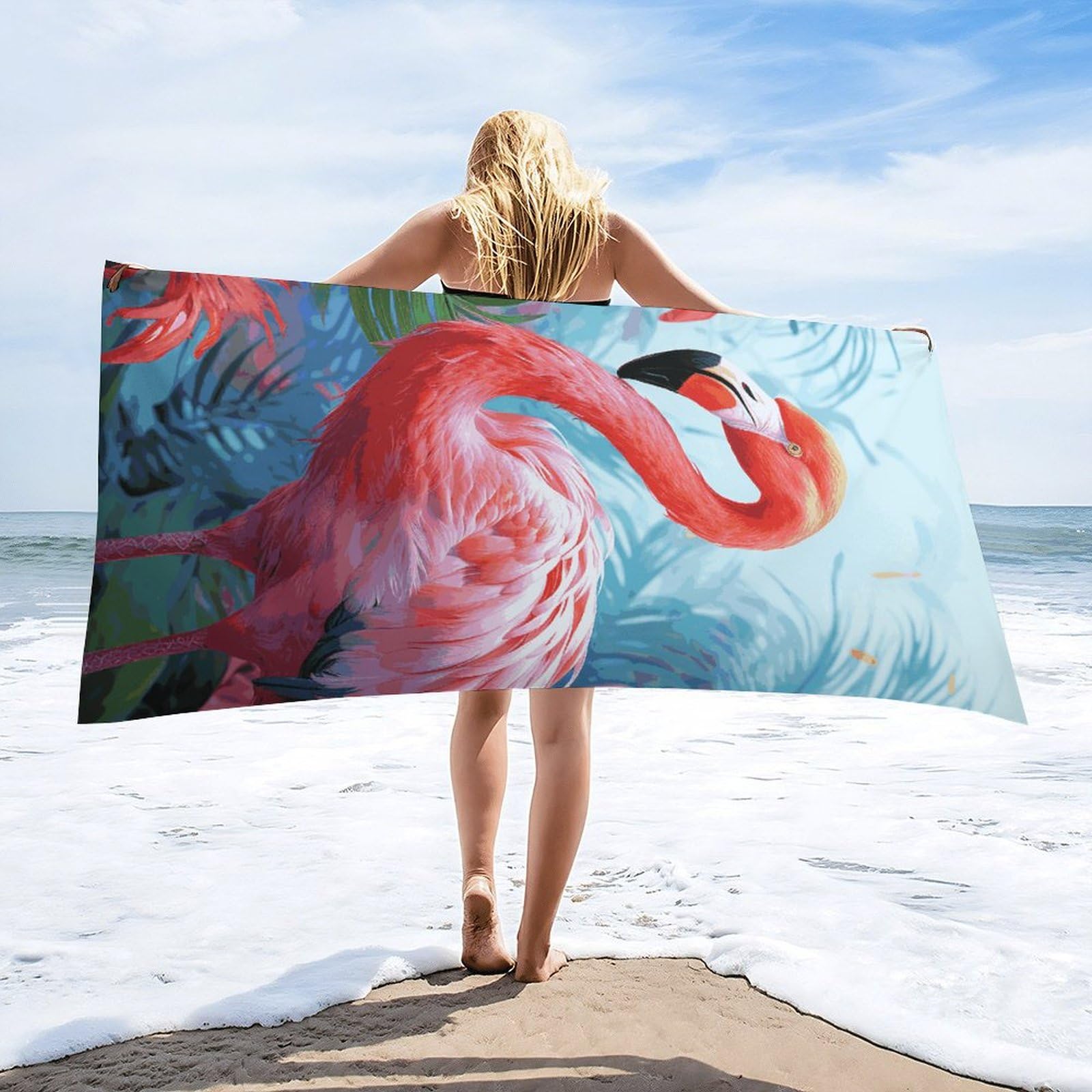 Amazon.com: VFKLT Painted Flamingo Beach Towel Lightweight