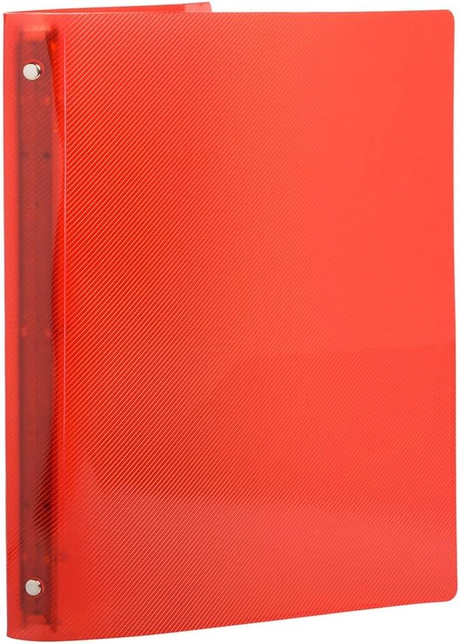 JAM PAPER Plastic 0.75 inch Binders - Assorted 3 Ring Binders (Red, Blue, Green & Orange) - 4/Pack