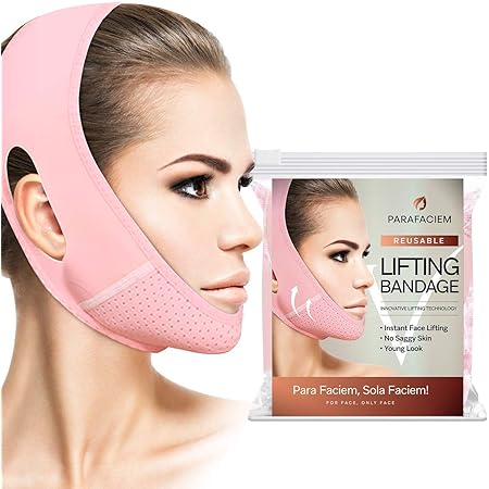 ParaFaciem Reusable V Line Mask Facial Slimming Strap - Double Chin Reducer - Chin Up Mask Face Lifting Belt - V Shaped Slimming Face Mask (1PC)