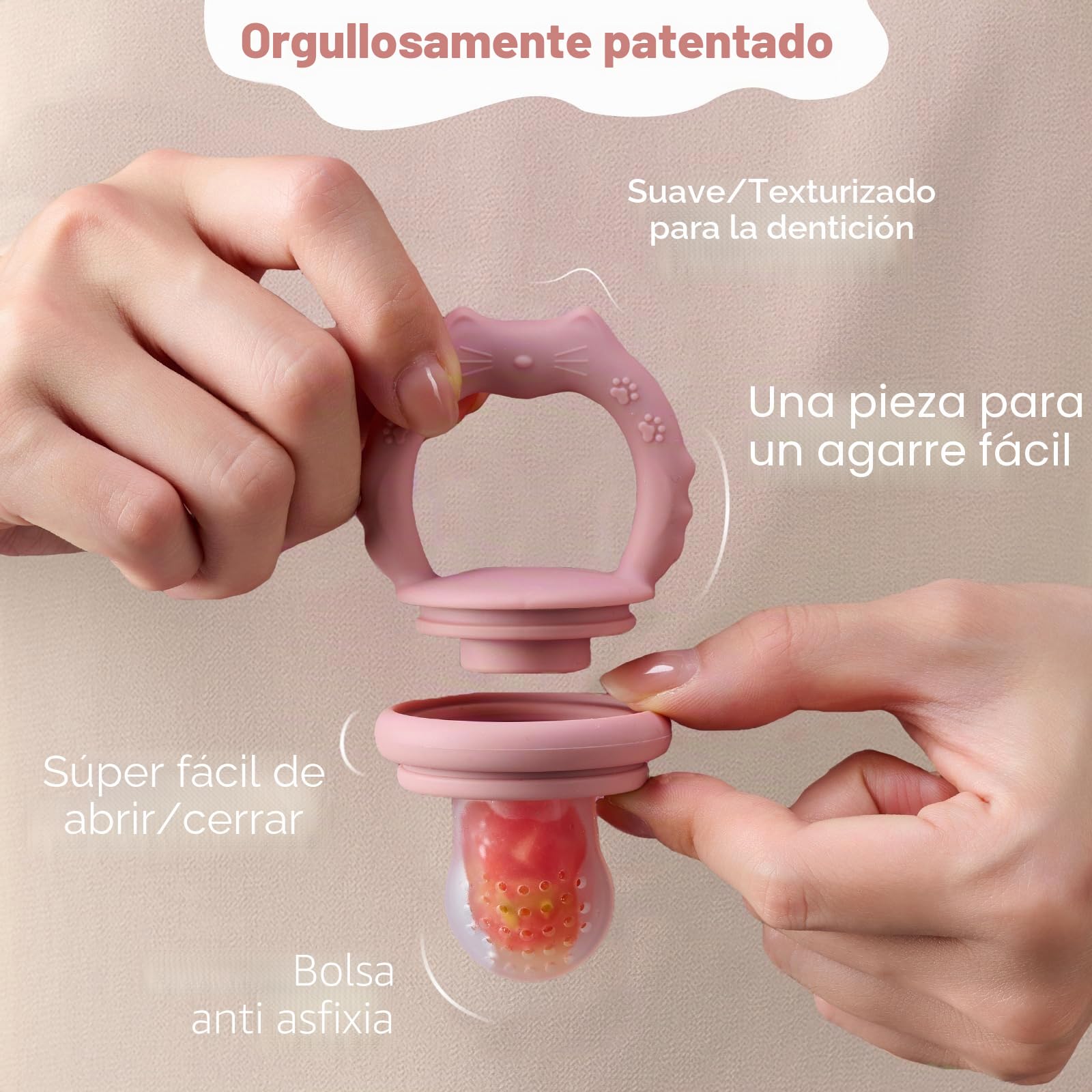 Alimentador de frutas para bebés y moldes para paletas de leche materna, bandeja de silicona para congelar alimentos para enfriar la dentición, alimentador de alimentos para bebés para una (Blue)