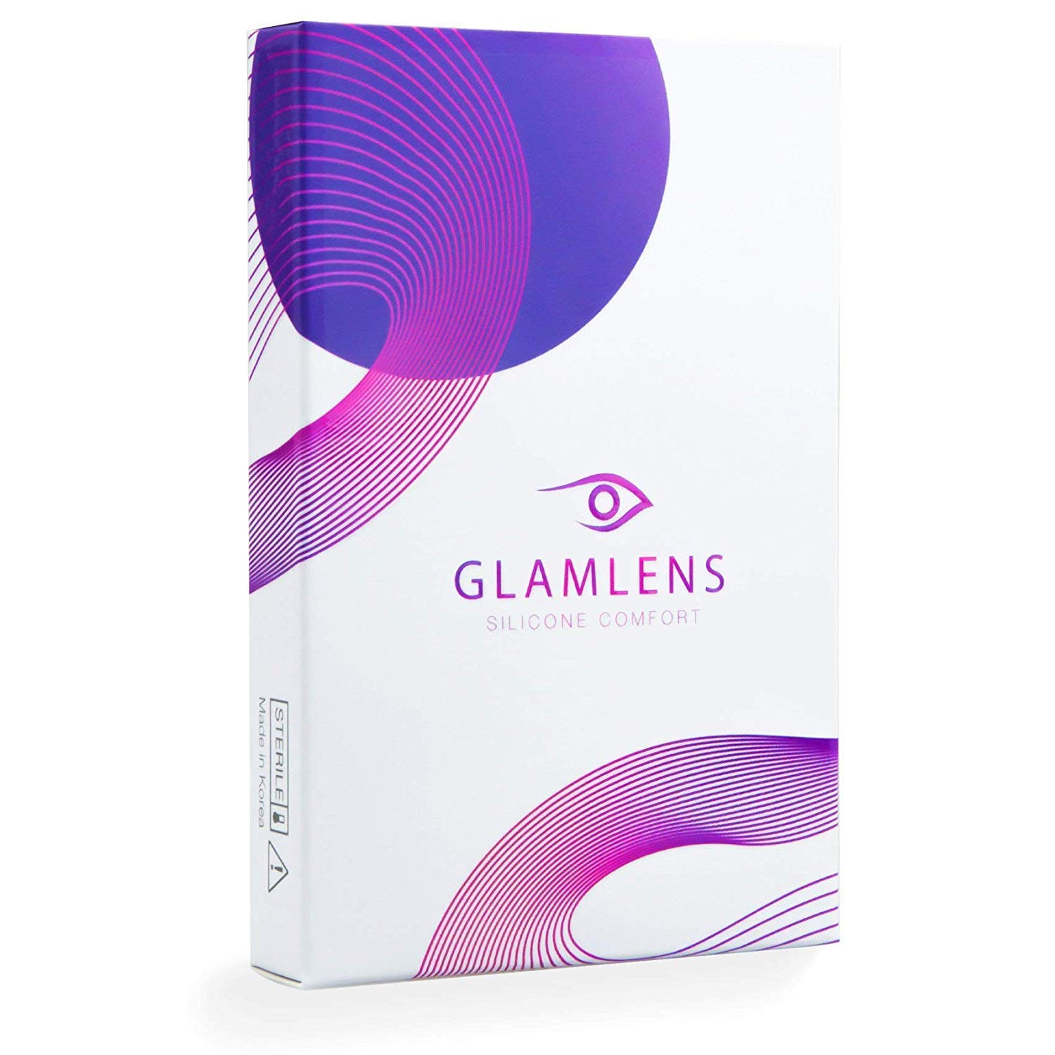 GLAMLENS lentillas de colores azules Jasmine Blue + contenedor. 1 par (2 piezas) - 90 Días - Sin Graduación - 0.00 dioptrías - blandos - Lentes de contacto azul de hidrogel de silicona